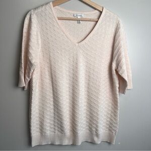 Ella Moss Women's V-Neck Sweater in Light Pink Size Large EUC